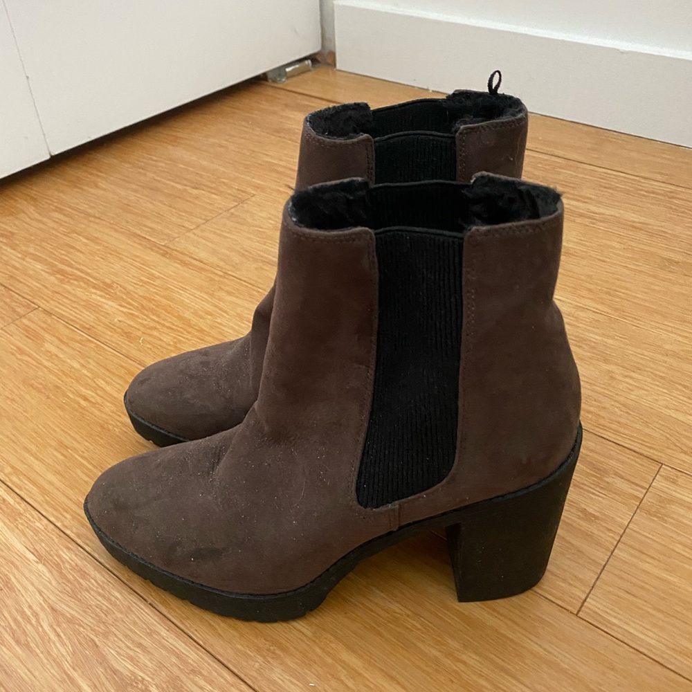 Suede Brown Booties (size 8.5)